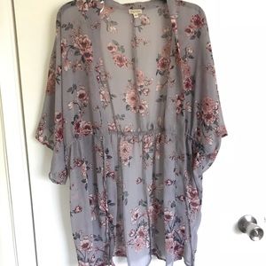 Dusty purple sheer kimono - size small